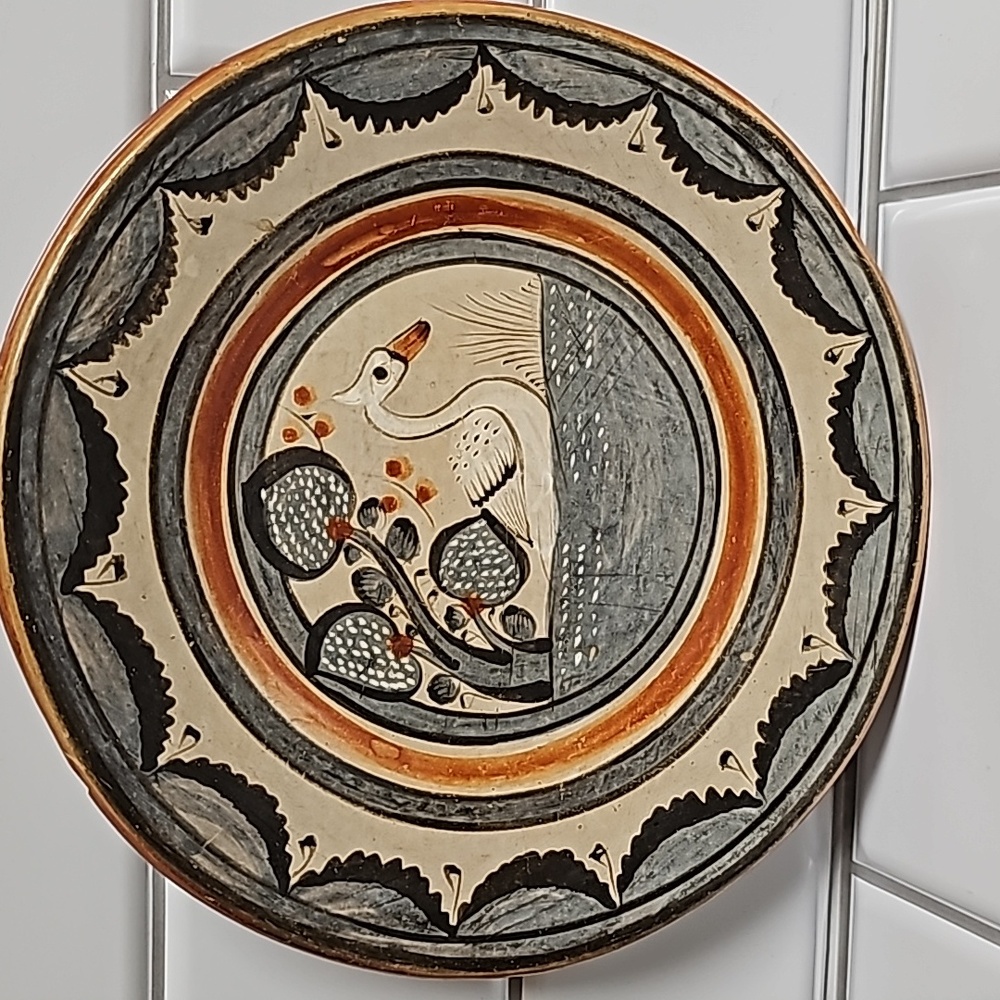 Mexican Handpainted Pottery Decorative Plate